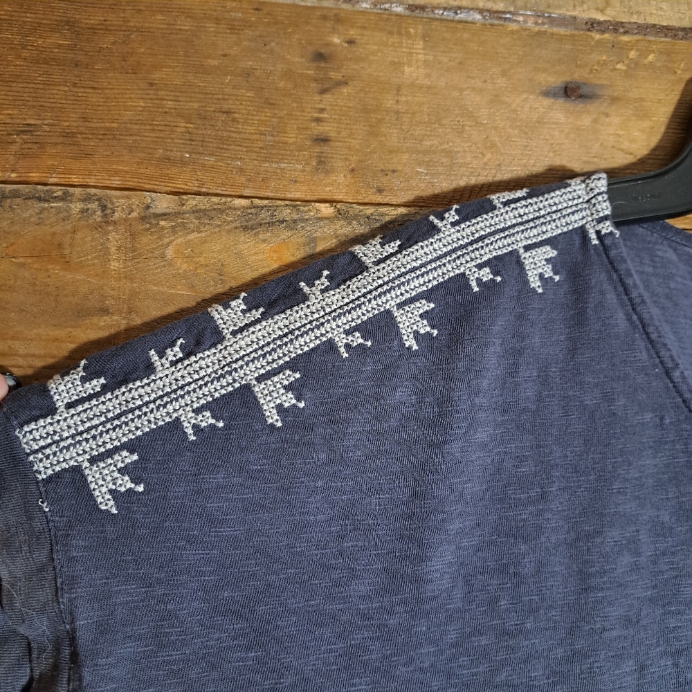 Pure Jill Organic 100% Cotton Grey Embroidered Dolman‎ Tunic Womens S J. Jill - Picture 3 of 5
